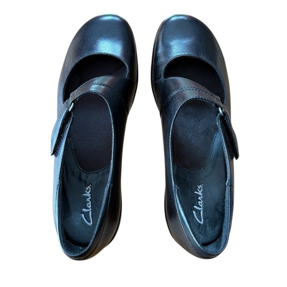 NEW, Clarks, Black Leather Mary Jane Comfort Shoes, Size 8M - Picture 5 of 10